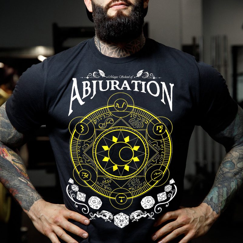 RPG Magic DND Abjuration Black Tee